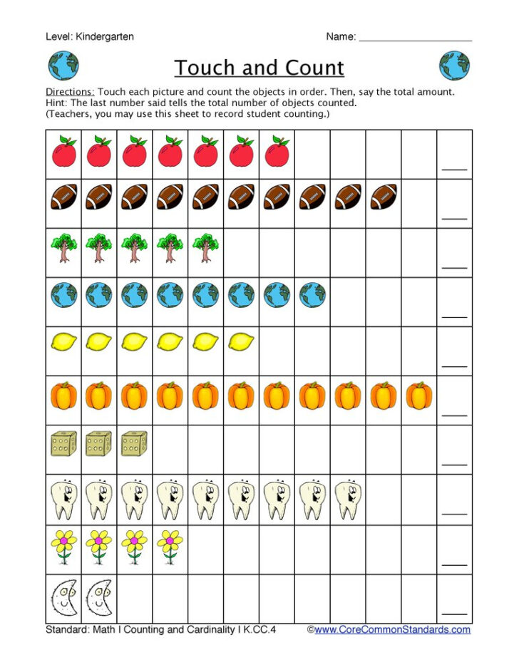 Common Core Worksheets Kindergarten