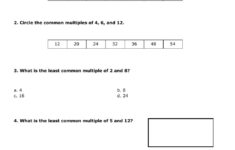 LCM And GCF Assessment Worksheet