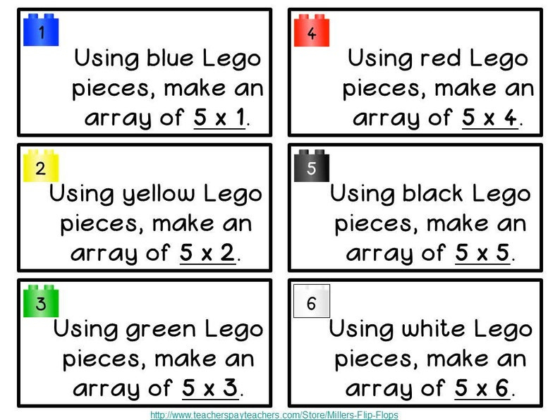 Learning With Legos Multiplication X5 Common Core 3 OA 1 Etsy