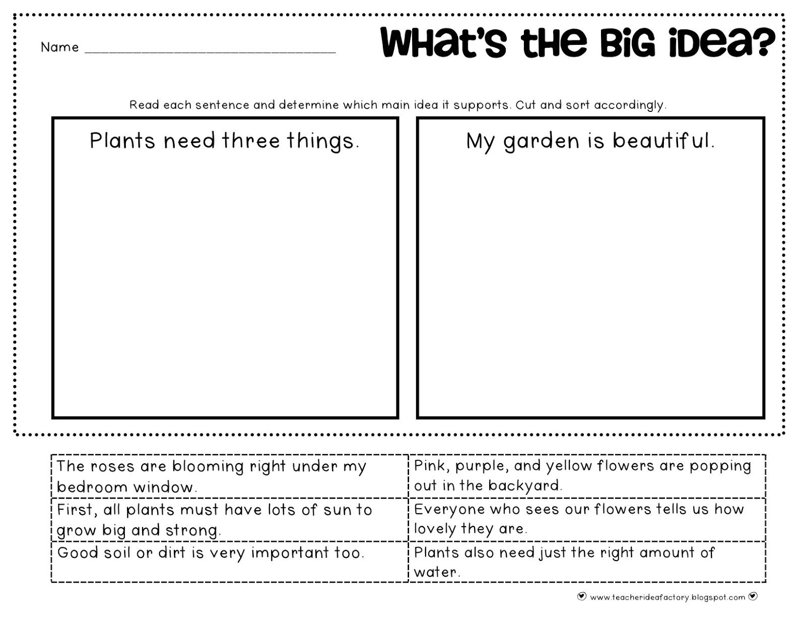 Main Idea Freebie Common Core Aligned And Perfect For Test Prep 