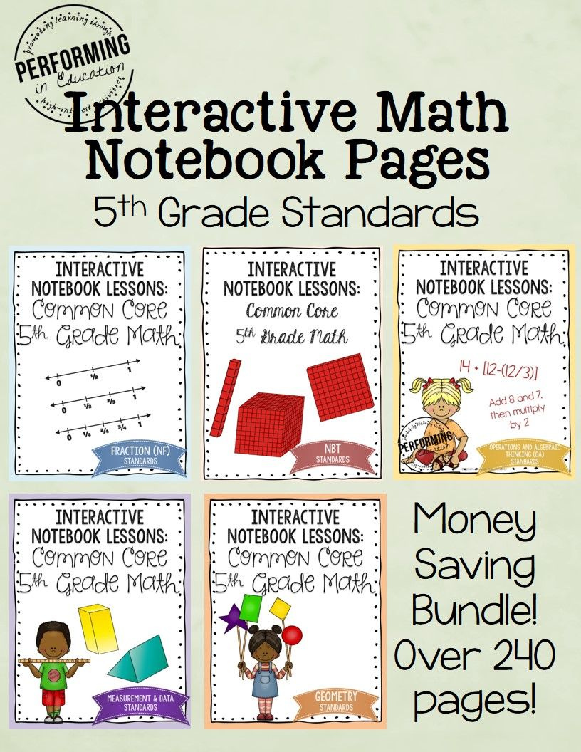 Math Interactive Notebook 5th Grade Bundle Common Core Standards ENTIRE 
