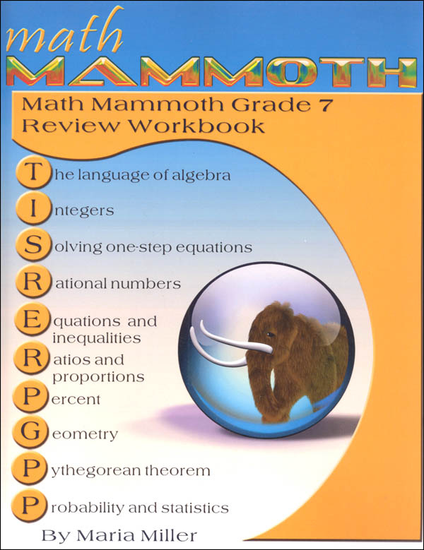 Math Mammoth Review Workbook Grade 7 Taina Maria Miller 9781942715481