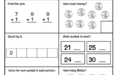 Math Review Printable 1st Grade Math Worksheet Catholic