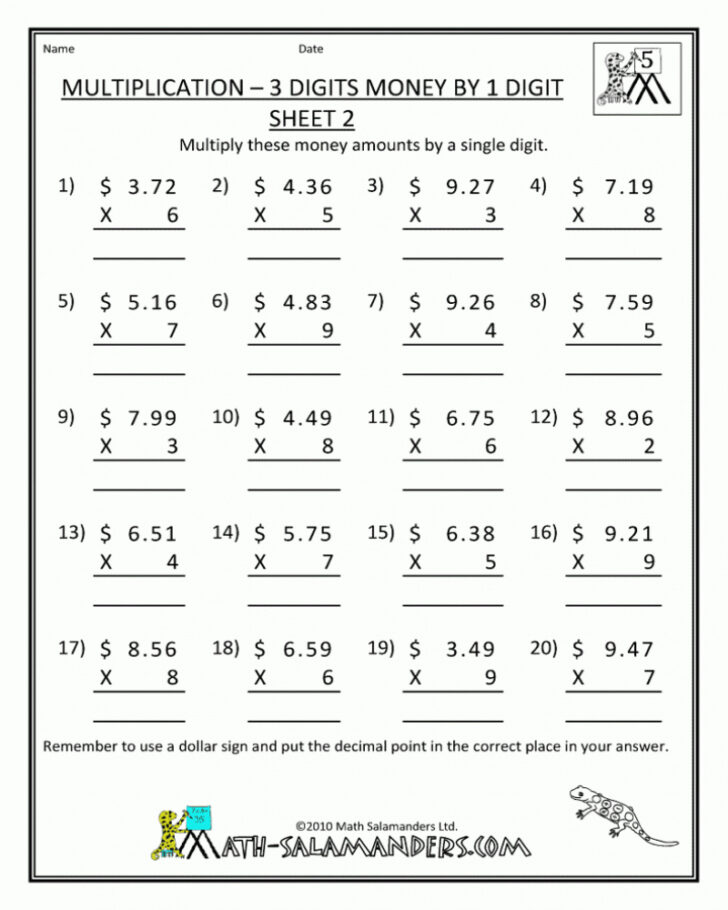 Downloadable Math Worksheets 7 Grade
