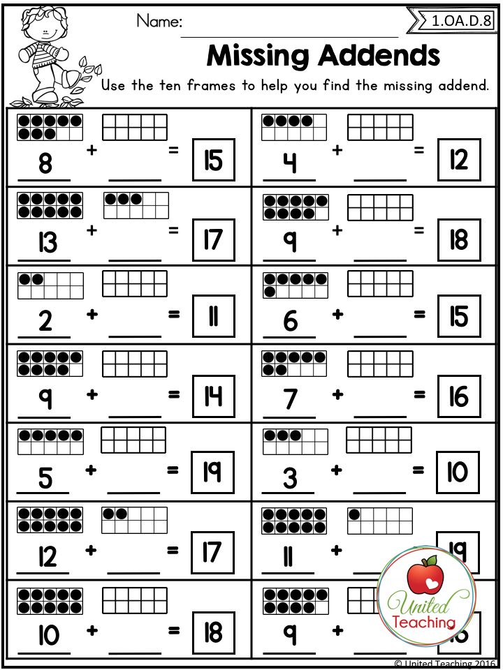 Common Core Math Worksheets First Grade