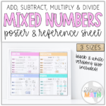 Mixed Number Fraction Operations Poster Reference Sheet Kraus Math