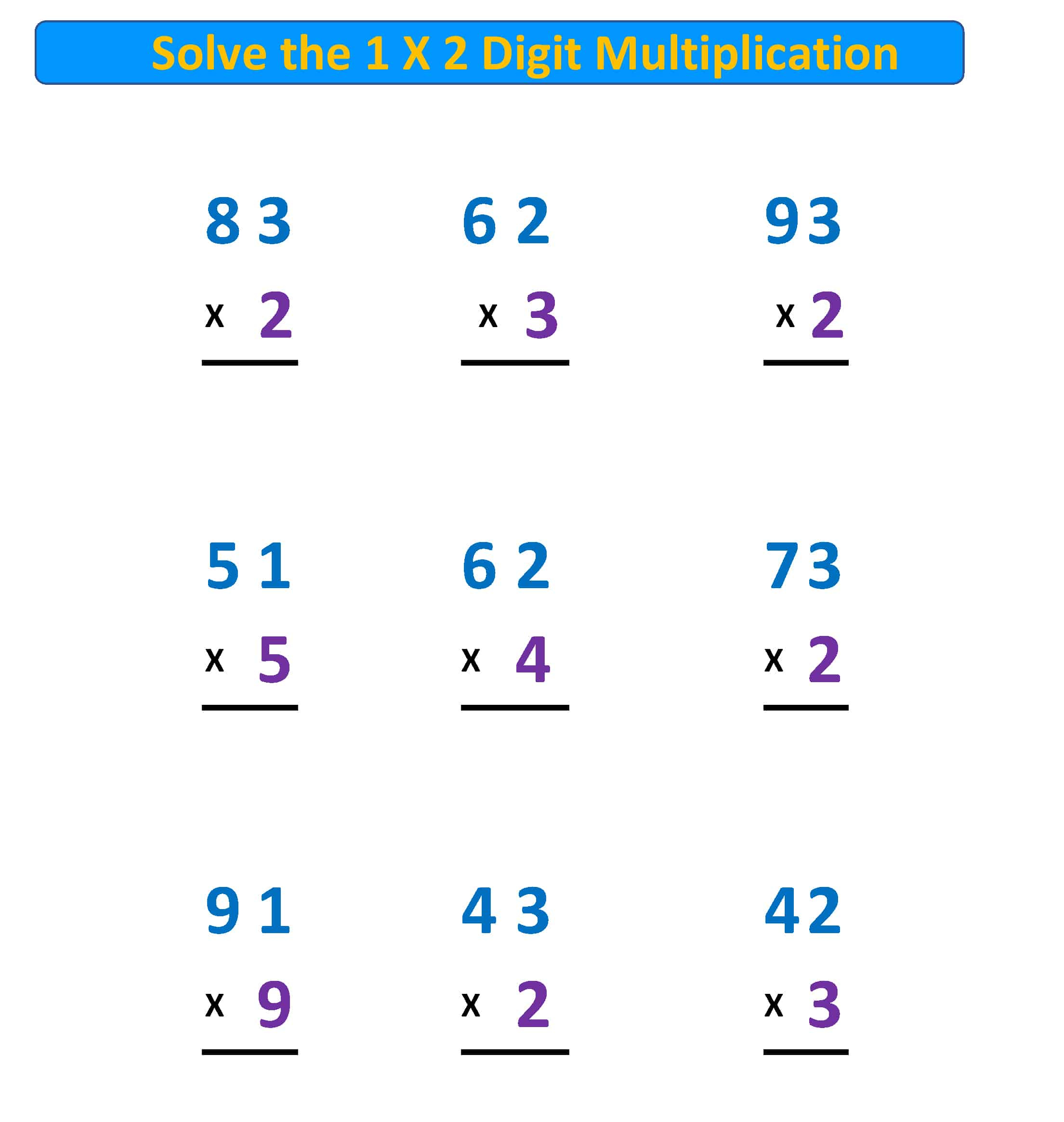 Multiplication Problems 1 X 2 Digit Regroup Tens Mr R s World Of Math
