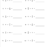 Multiplying Fractions And Whole Numbers Worksheet Multiply And Divide