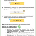 Order Of Operations And Grouping Symbols 5th Grade Worksheet
