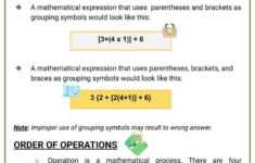 Order Of Operations And Grouping Symbols 5th Grade Worksheet