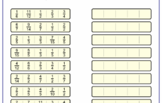 Ordering Fractions Unlike Denominators Worksheet