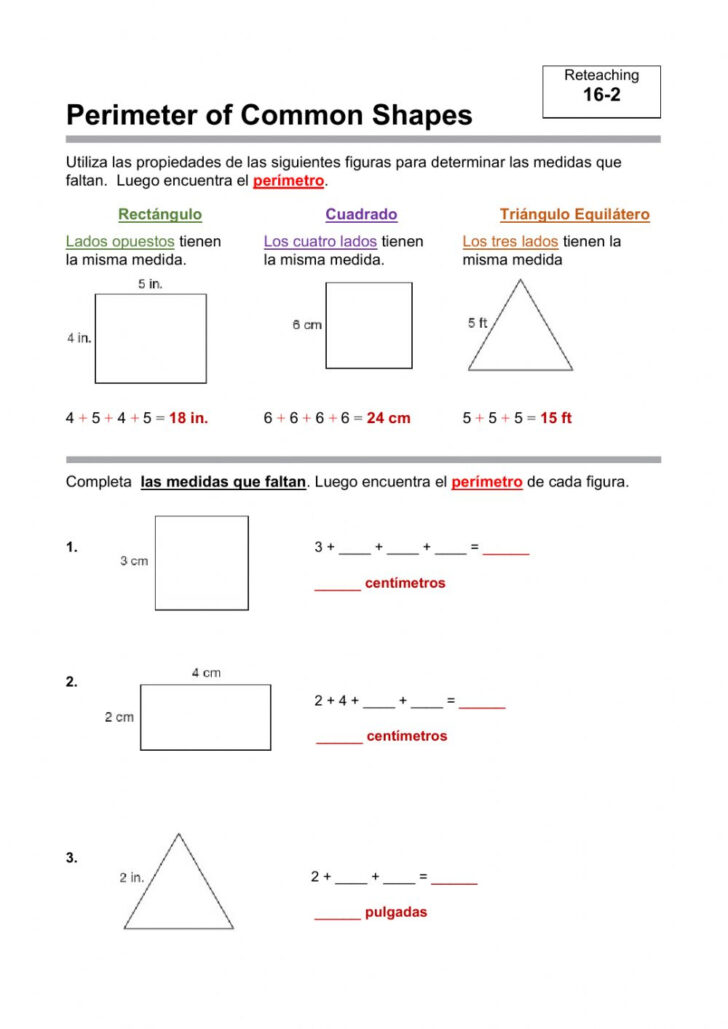 perimeter common core geometry homework