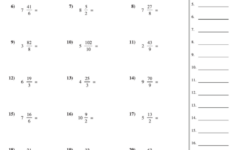 Redistributing Mixed Number Improper Fractions Worksheet With Answer