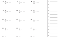 Reducing Fractions Worksheet With Answer Key Printable Pdf Download