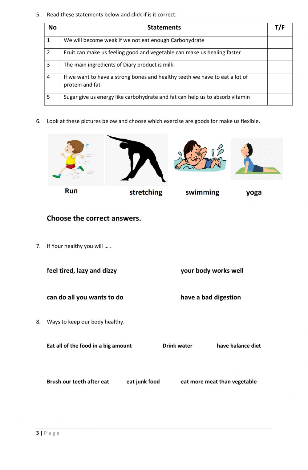Review Science Keep Healthy Worksheet Common Core Worksheets