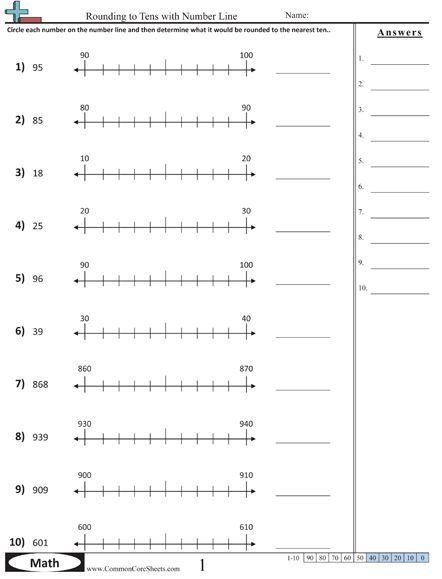 Rounding To The Nearest 10 With A Number Line There Are Many On 