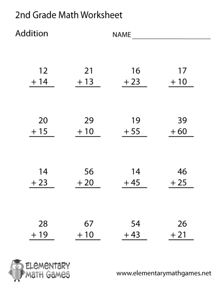 2nd Grade Math Practice Worksheet