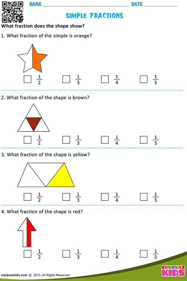 Fractions Common Core Worksheets