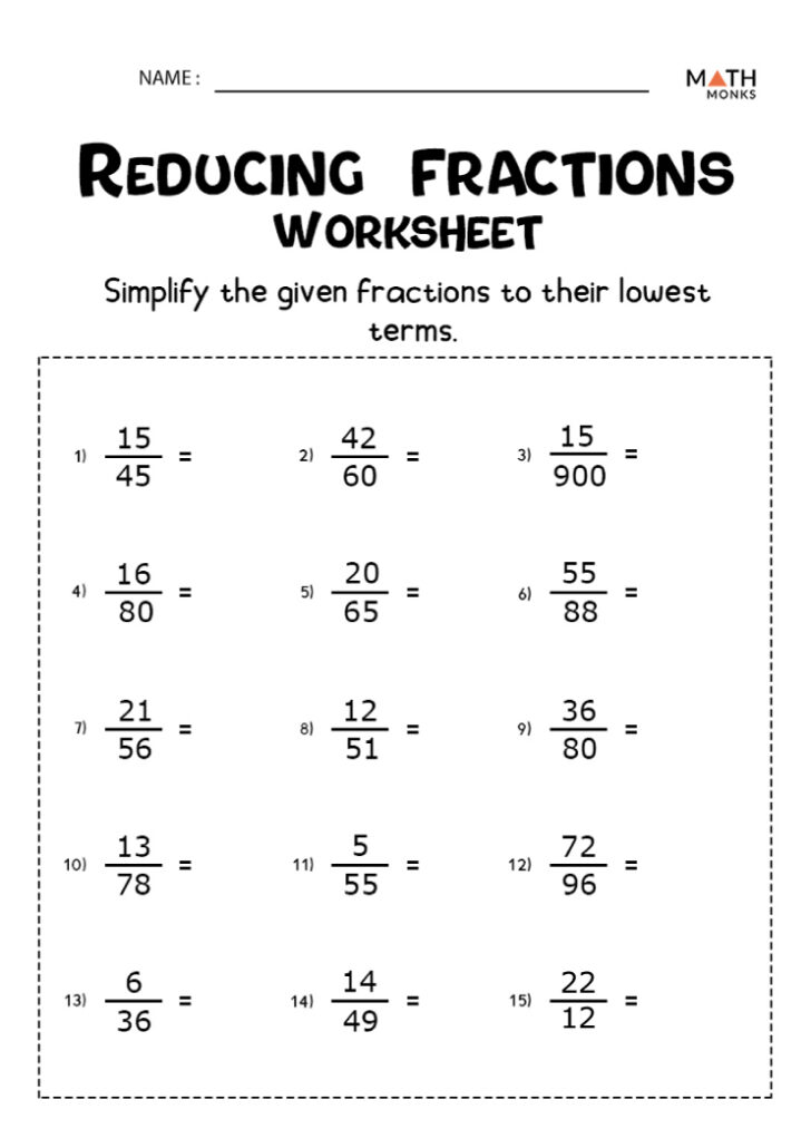 Simplifying Fractions Worksheet Common Core