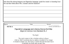 Simply Centers Figurative Language Exits Slips For Middle School