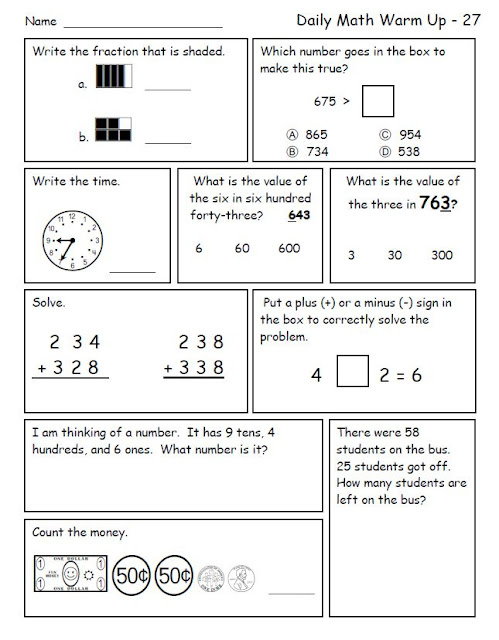 Smiling And Shining In Second Grade Common Core Daily Math Review