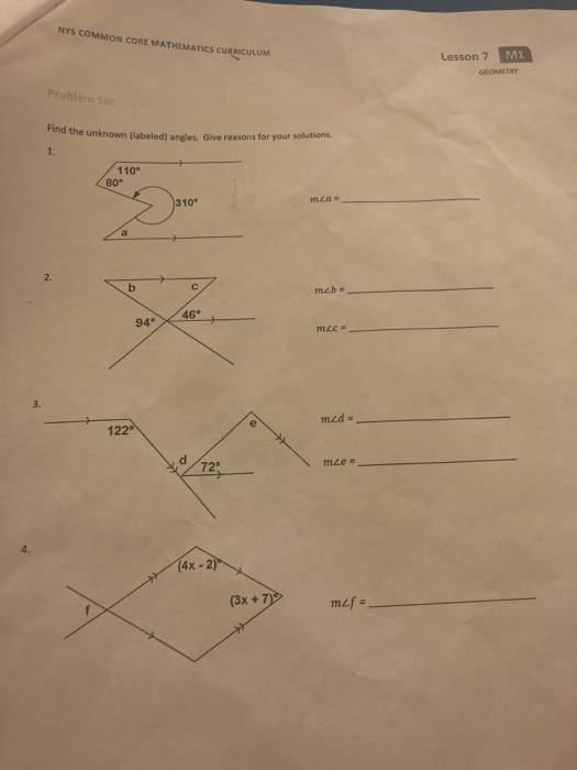 Solved NYS COMMON CORE MATHEMATICS CURRICULUM Lesson 7 M1 Chegg