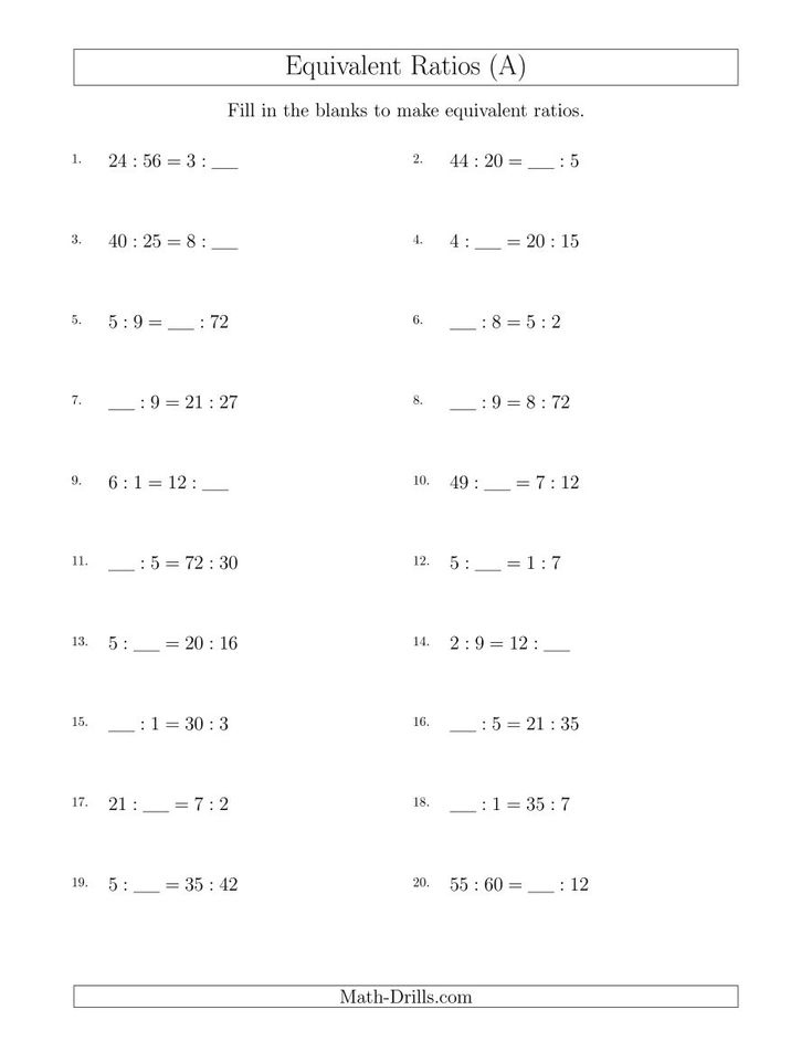 The Equivalent Ratios With Blanks A Math Worksheet Ratio And 