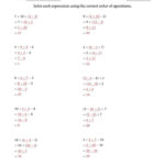 The Order Of Operations With Whole Numbers And No Exponents Three