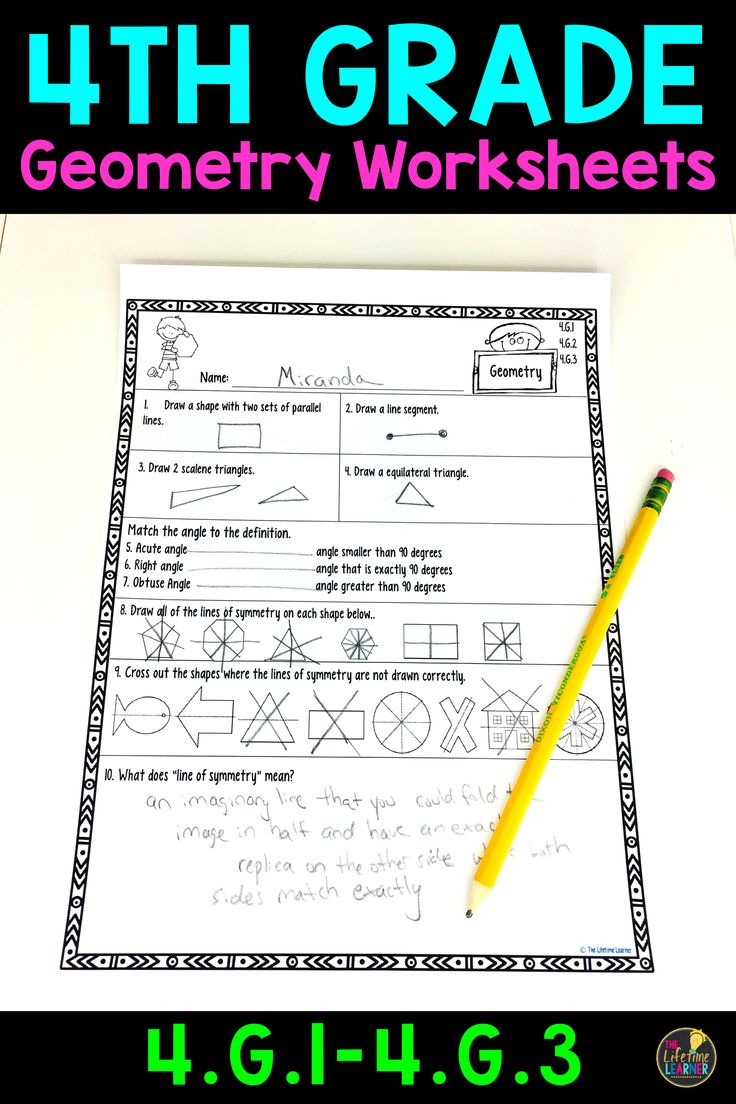 These Geometry Worksheets Are Perfect For 4th Graders They Align With 