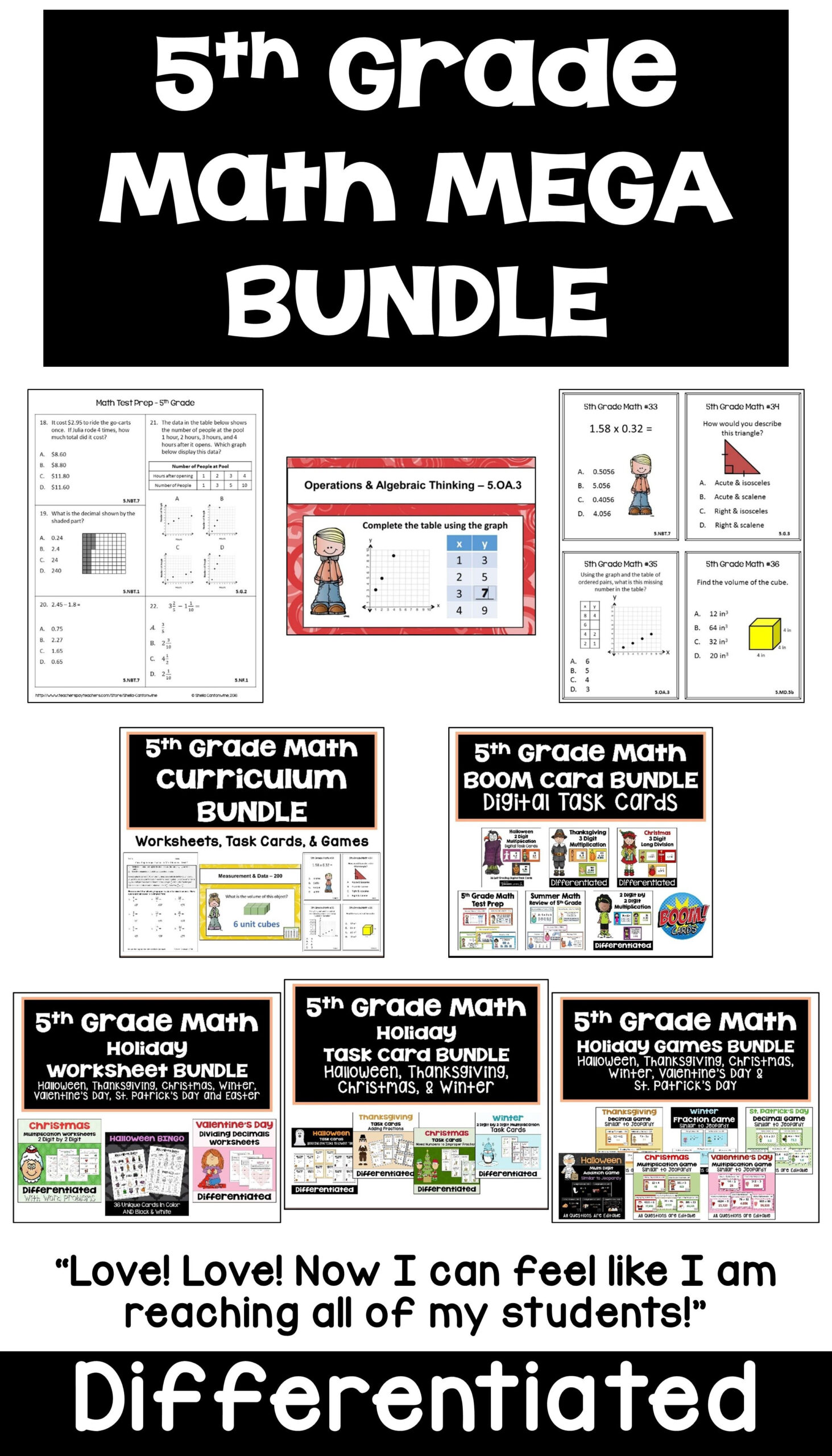 This 5th Grade Math Bundle Features All The Common Core Standards With 