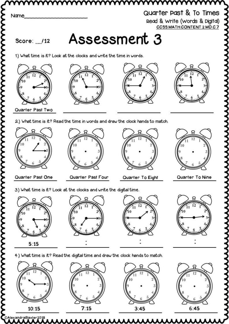 Common Core Worksheets Time