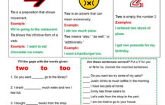 To Too Or Two Commonly Confused Words Homophones Homonyms