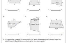 Trapezoid Area Worksheet Worksheet