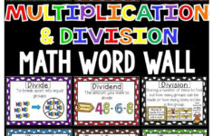 Vocabulary Posters Word Wall For Multiplication Division Math Word