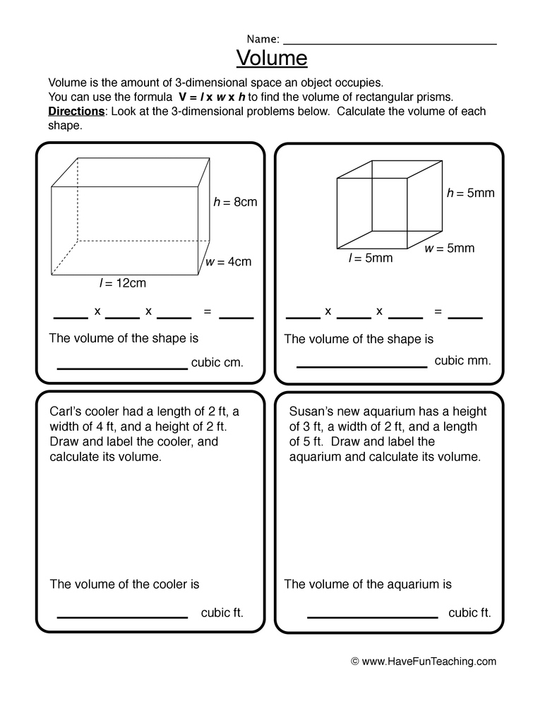 Volume Word Problems 5th Grade Common Core Surface Area Word Problems 