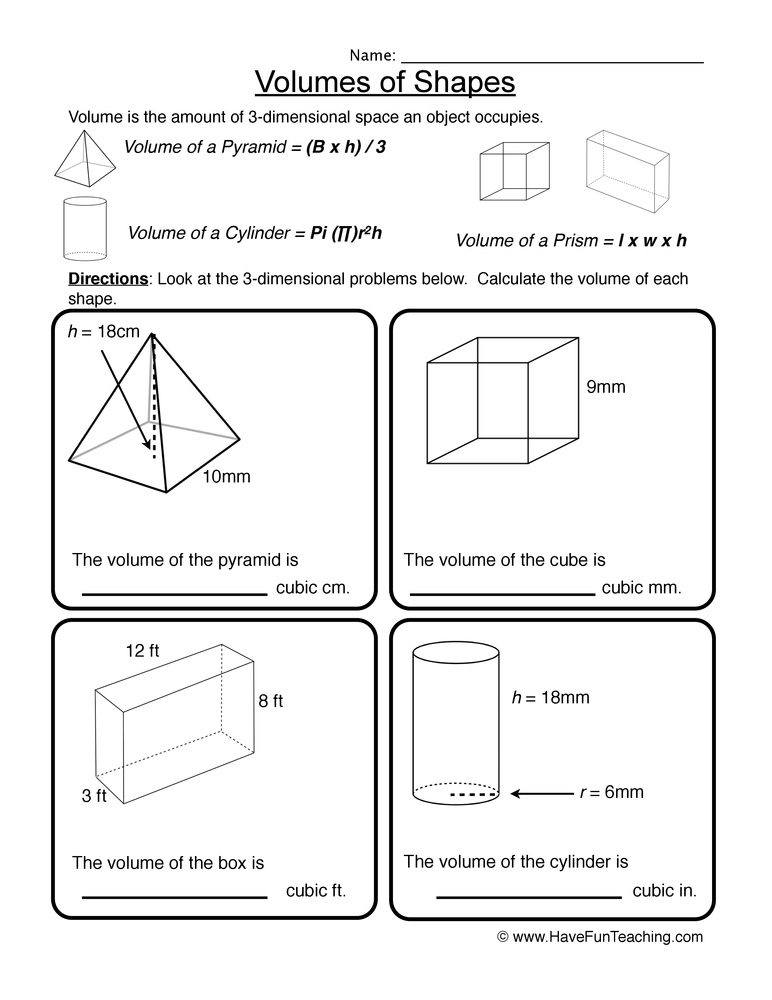 Volume Worksheets 4th Grade Common Core Volume Practice Problems 3rd 